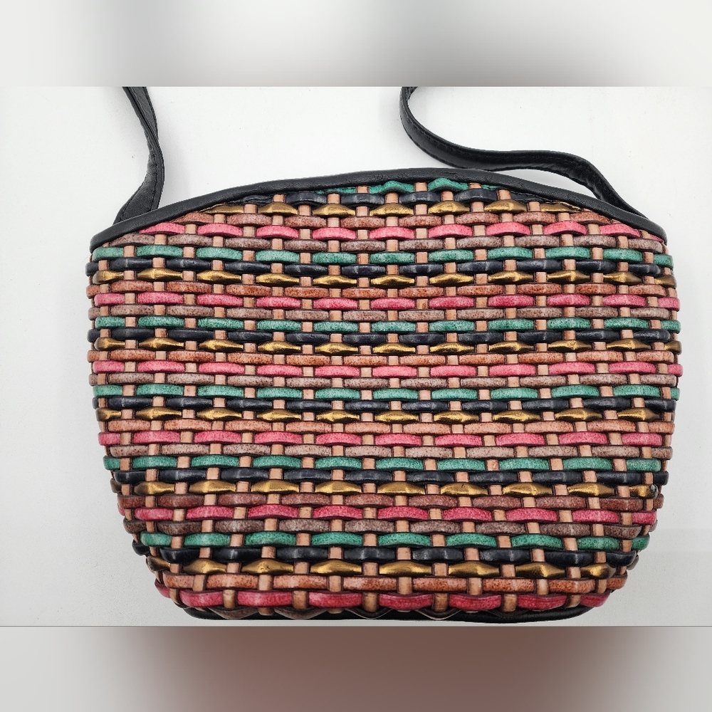 Vintage SAMIR Genuine Leather Basketweave Purse
